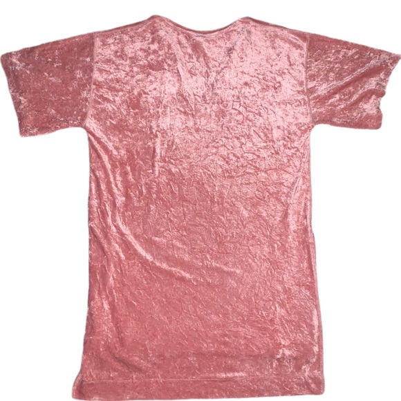 Free People Crushed Velvet Luxe Hi-Lo Tee In Pink - Picture 8 of 8